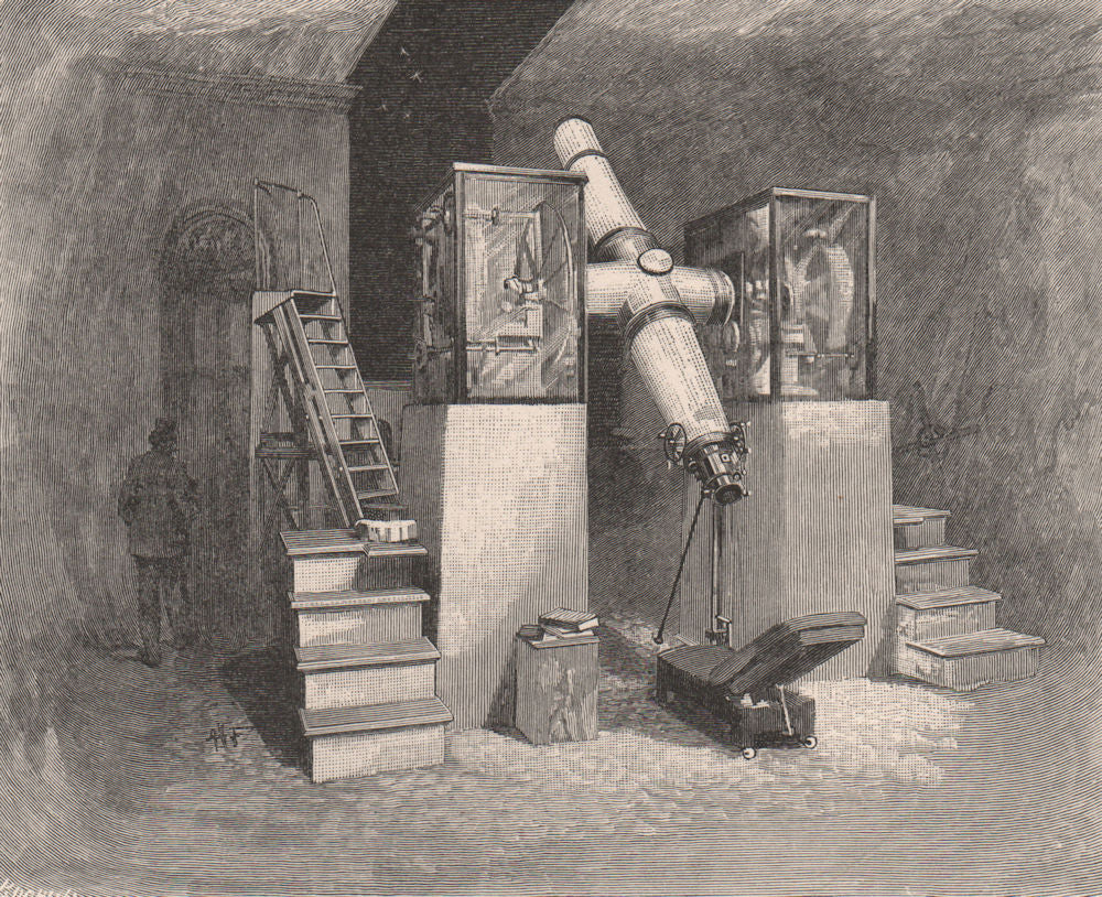 Transit telescope, MELBOURNE OBSERVATORY. Victoria, Australia 1888 old print